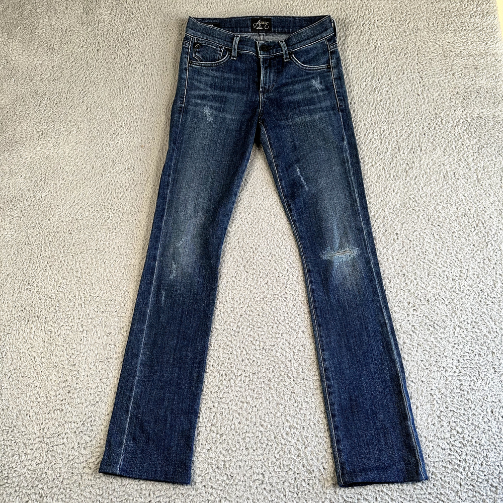 Agolde Jeans Women's 25 Blue Straight Leg Low Rise Cotton Modal Made In USA